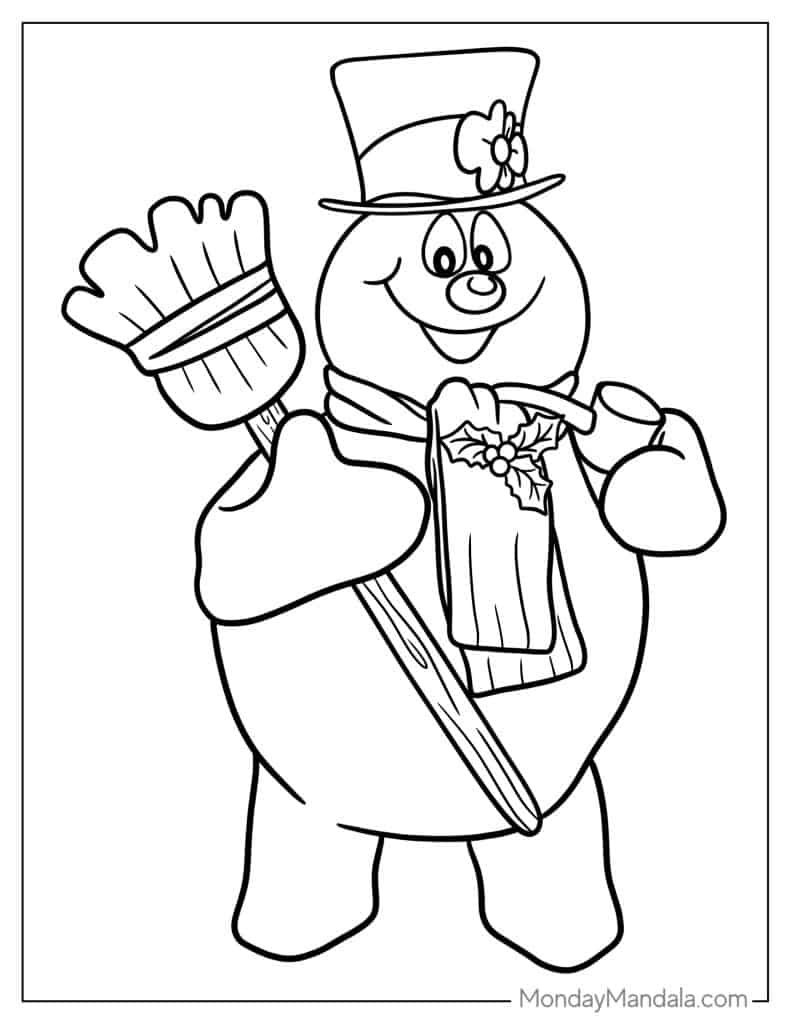 48 snowman coloring pages (free pdf printables)